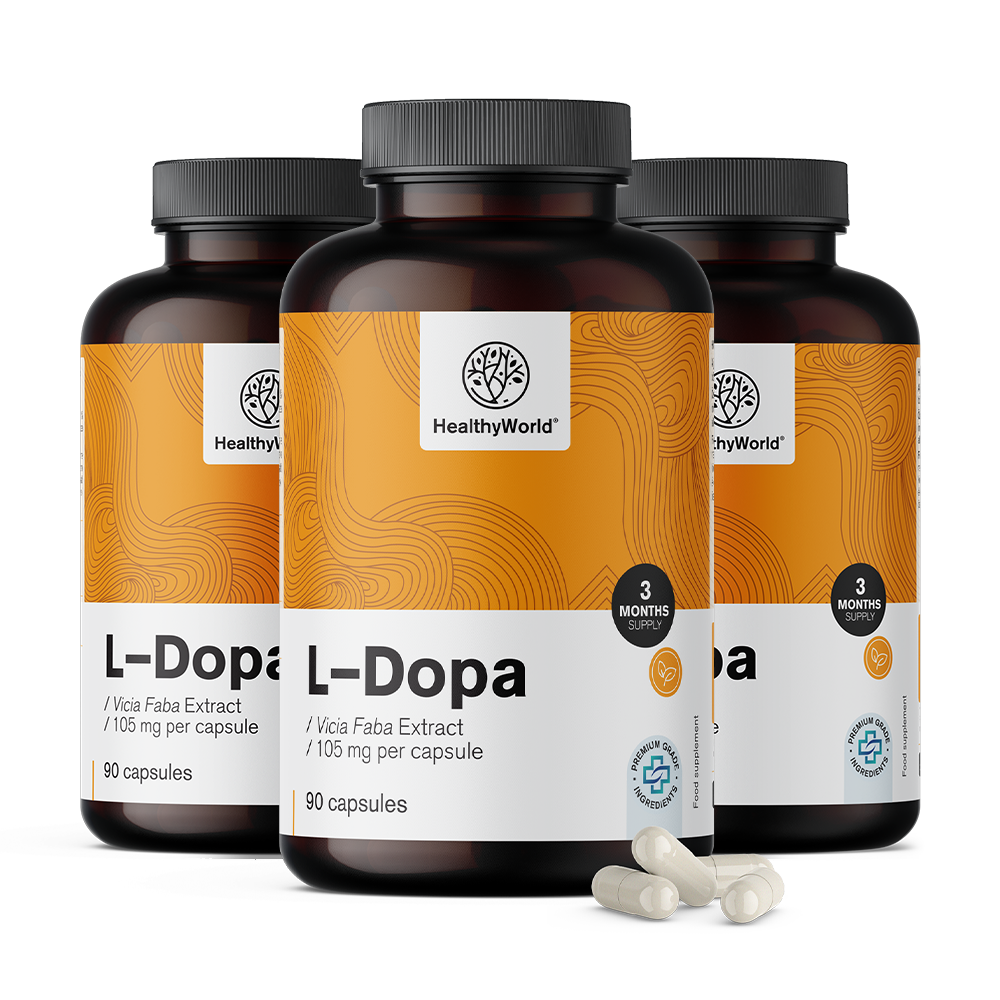 3x L-dopa 105 mg - de extracto de haba, en total 270 cápsulas - Healthy ...